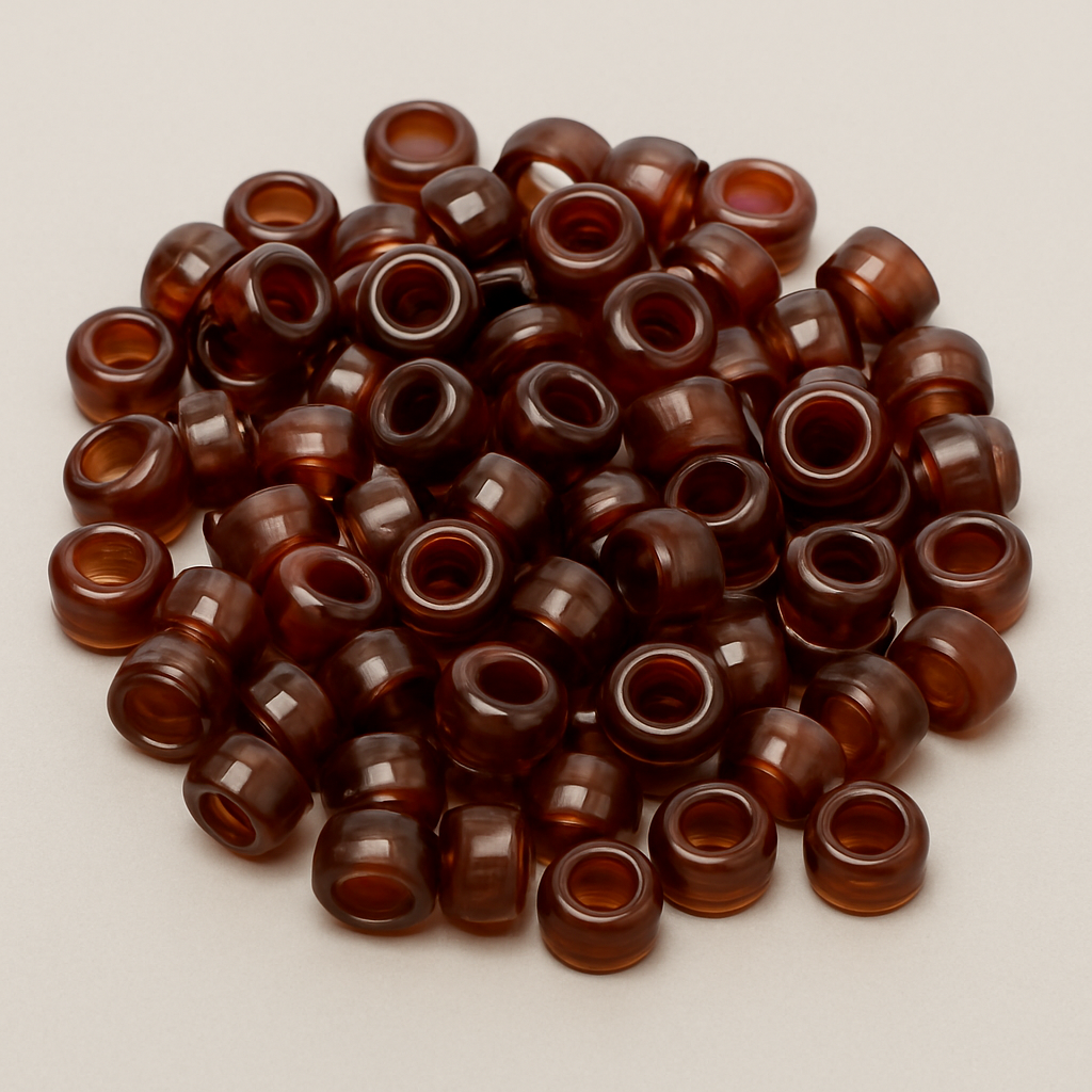 Perles cheveux marrons x100