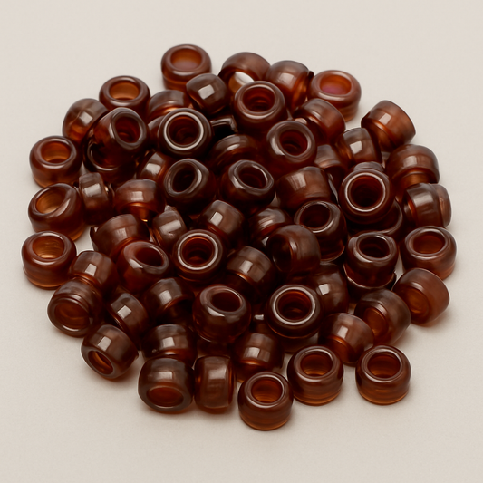 Perles cheveux marrons x100