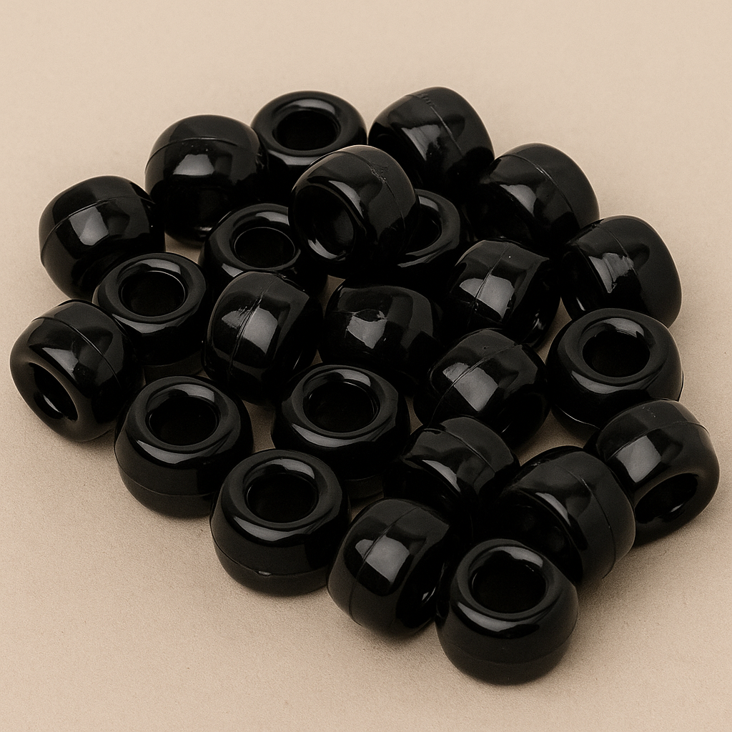 Perles cheveux noires x100